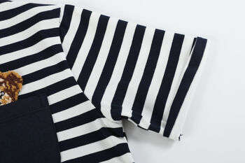 Luca Navy Short Sleeve Stripe T Shirt, 5 of 6