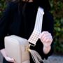 Taupe Dogtooth Bag Strap | Extra Long Crossbody Replacement Bag Strap, thumbnail 2 of 3