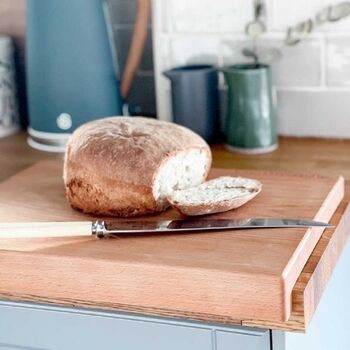 Solid Beech Chopping Board With Lip, 5 of 10