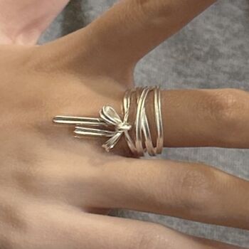 Sterling Silver Adjustable Bow Ring Or Ear Cuff, 3 of 5