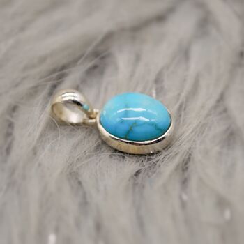Turquoise Pendant Set In Sterling Silver Necklace, 7 of 10