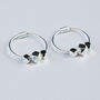 Sterling Silver Geometric Bead Small Hoop Earrings, thumbnail 1 of 5