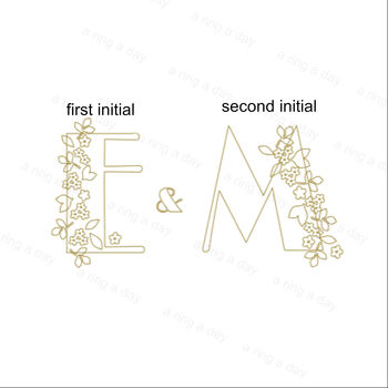 Personalised Wedding Couple Initial Flower Foil Card, 6 of 11