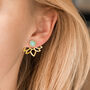Gold Colour Ear Jacket Earrings With Aqua Marble Bead, thumbnail 1 of 3