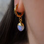 Moonstone June Birthstone Hoop Earrings, thumbnail 3 of 10