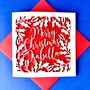 Holly Papercut Personalised Christmas Card, thumbnail 2 of 4