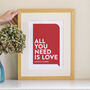 Personalised Favourite Song Lyrics Or Quote Print, thumbnail 1 of 7