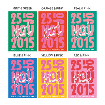 Personalised Bold Special Date Couples Typography Print, 3 of 6