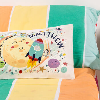 Outer Space Themed Personalised Kids Cushion, 3 of 7