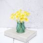 Faux Daffodils In Glass Vase, thumbnail 9 of 10