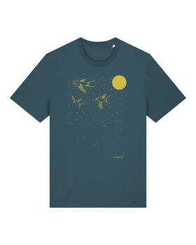 Organic Mens Migrate Swallow T Shirt, 3 of 3