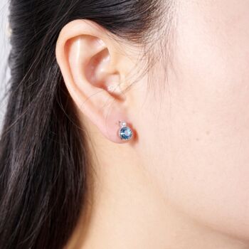 Blue Topaz Birthstone Stud Earrings, 7 of 7
