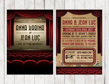 Movie Film Cinema Themed Wedding Invitation, 2 of 4