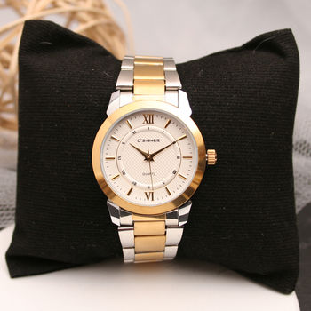 Ladies Engraved Wrist Watch Silver And Gold, 2 of 4