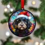 Cavapoo In Santa Hat Suncatcher Decoration, thumbnail 2 of 6
