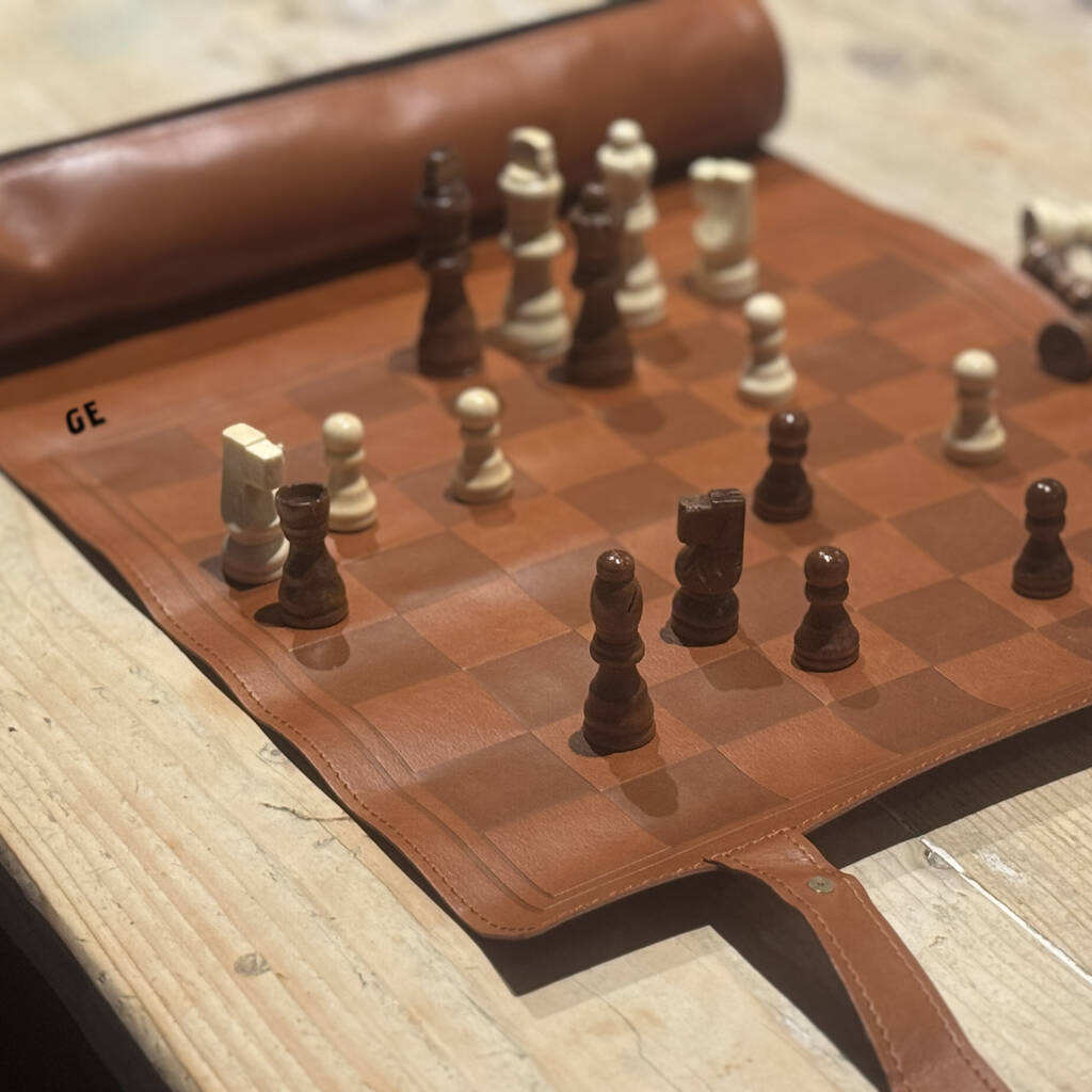 Monogrammed Roll Up Chess Set, 1 of 2