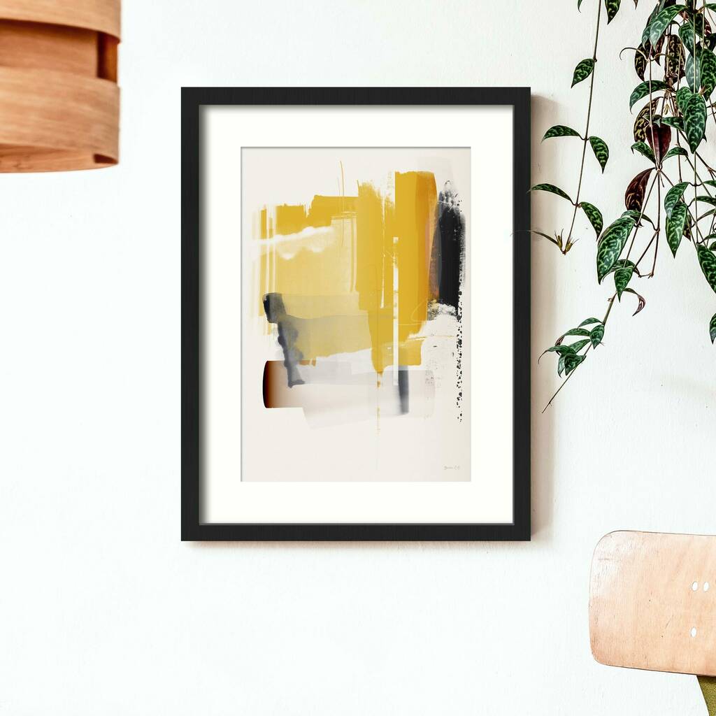 Mustard Yellow Abstract Print By Green Lili