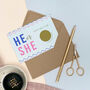 He Or She Baby Gender Announcement Scratch Card, thumbnail 4 of 5