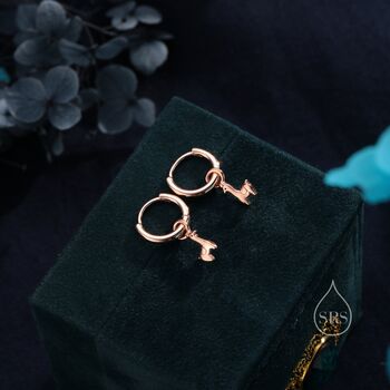 Sterling Silver Cute Llama Dangle Huggie Hoops, 5 of 11