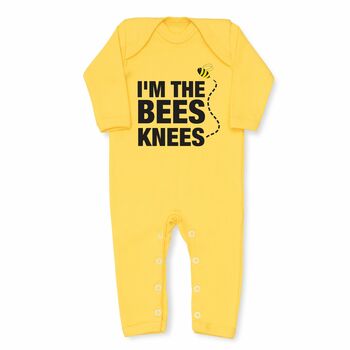 New Baby Sleepsuit, I'm The Bees Knees, Cotton Babygrow, 2 of 5