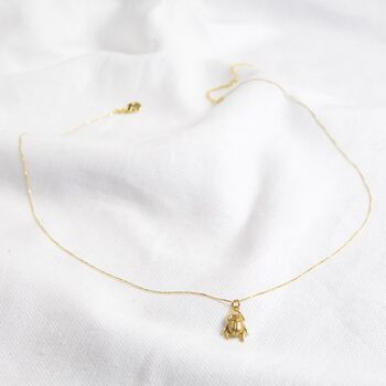 Delicate Tiny Gold Plated Beetle Pendant Necklace, 3 of 3