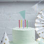 Multi Coloured Stripe Birthday Cake Candles, thumbnail 2 of 3