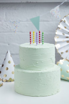 Multi Coloured Stripe Birthday Cake Candles, 2 of 3