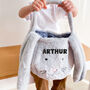 Personalised Fluffy Long Ear Easter Egg Hunt Basket, thumbnail 8 of 9