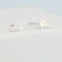 Sterling Silver Fish Bone Stud Lightweight Sleep Earrings, thumbnail 3 of 4