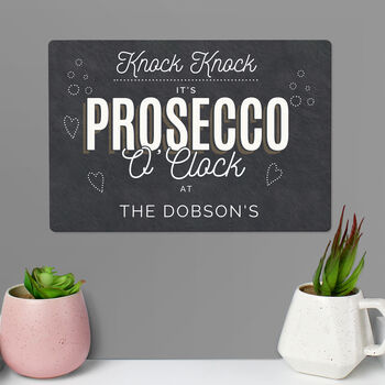 Personalised Prosecco O'clock Metal Sign, 2 of 3