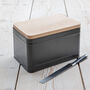 Personalised Bread Storage Bin With Engraved Wooden Lid, thumbnail 5 of 6