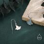 Enamel Ivy Leaf Drop Hook Earrings In Sterling Silver, thumbnail 6 of 11