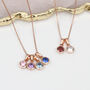 18ct Rose Gold Plated Family Birthstone Necklace, thumbnail 1 of 4