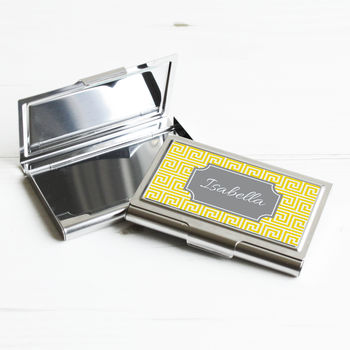 Personalised Grecian Key Business Card Case, 6 of 7