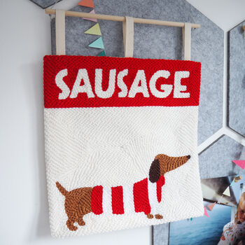 Sausage Dog Punchneedle Wall Hanging, 3 of 3