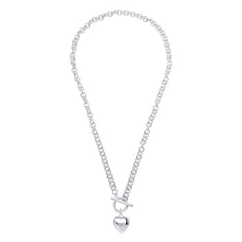 Silver Heart T Bar Chain Necklace, 3 of 7