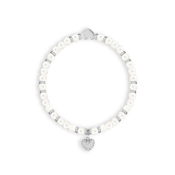 Thank You Bridesmaid Freshwater Pearls Charm Bracelet In Flower Box, 2 of 2