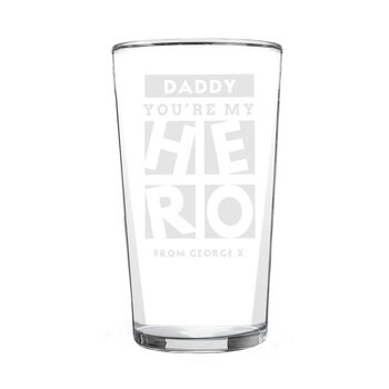 Daddy You're My Hero Pint Glass, 4 of 5