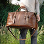 Zip Detail Genuine Leather Holdall, thumbnail 4 of 12