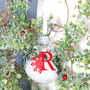 Red Initial And Snowflake Christmas Tree Bauble, thumbnail 2 of 3