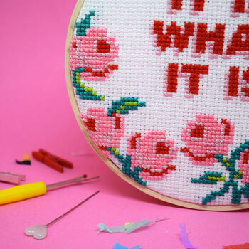 It Is What It Is Cross Stitch Craft Kit, 2 of 3