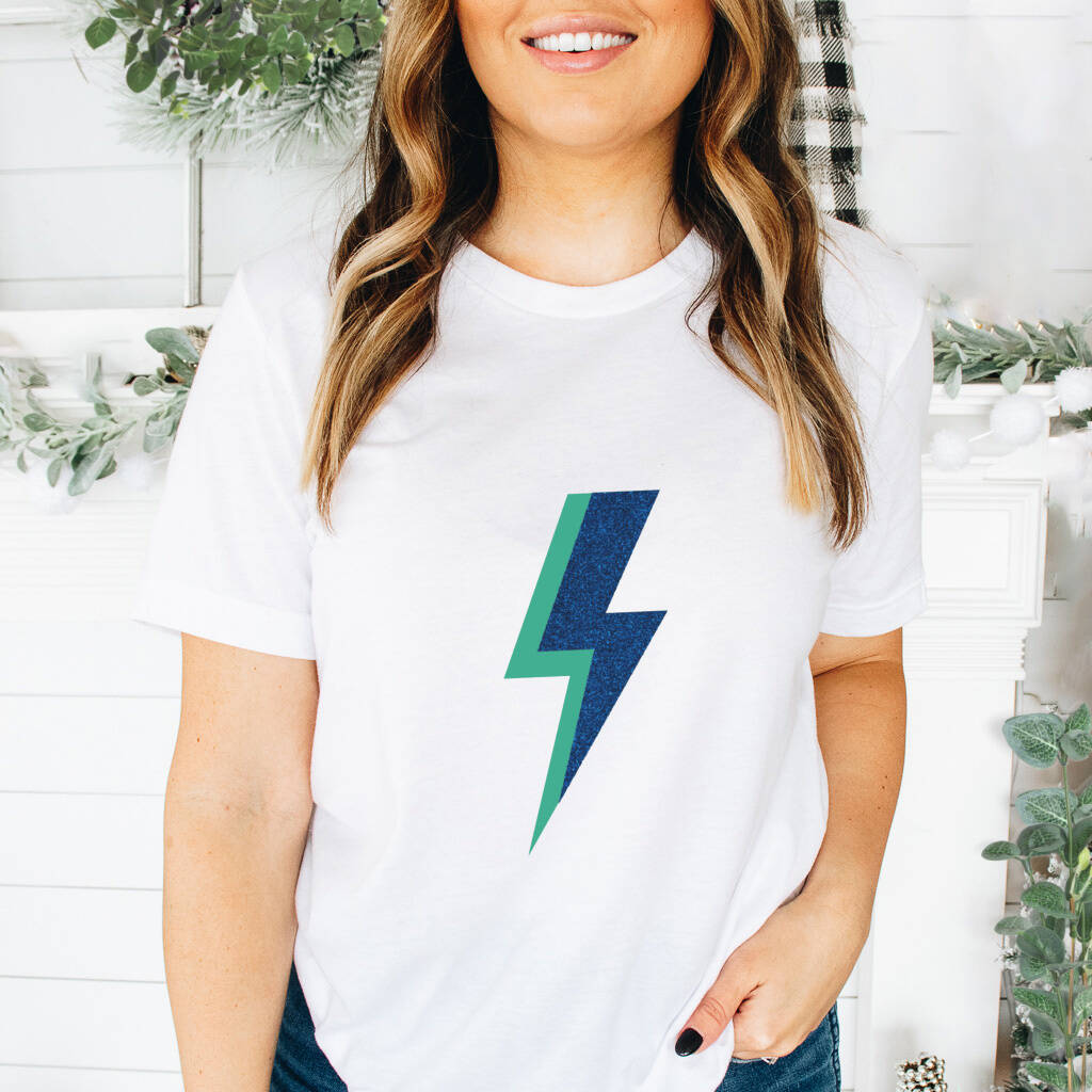 Ladies Navy Lightning Bolt T Shirt By Betty Bramble 