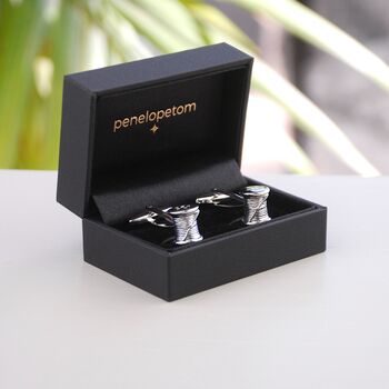 Personalised Second Anniversary Cotton Reel Cufflinks, 4 of 8