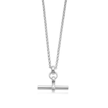 Sterling Silver T Bar Necklace, 3 of 4