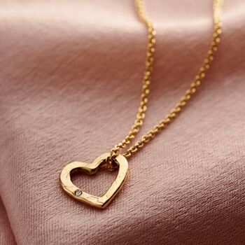 Personalised Confetti Birthstone Mini Heart Necklace, 7 of 11
