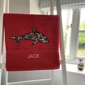 Personalised Red Swimming Towel, 3 of 8