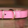 Genuine Leather Bubblegum Pink Soft Italian Dog Collar, thumbnail 3 of 7