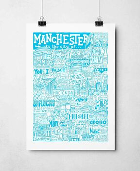 Manchester Landmarks Typography Print Poster, 8 of 12