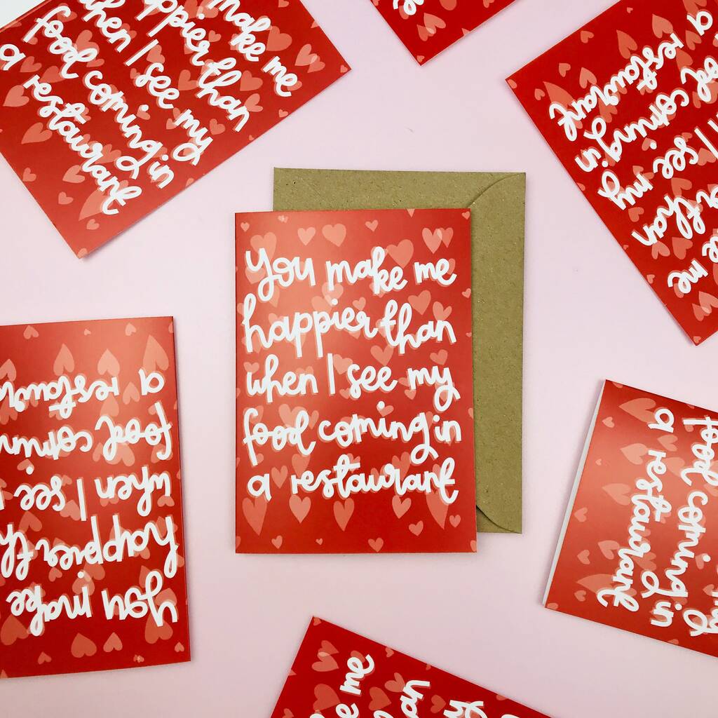 'you make me happier' funny valentine's greetings card by oh, laura ...