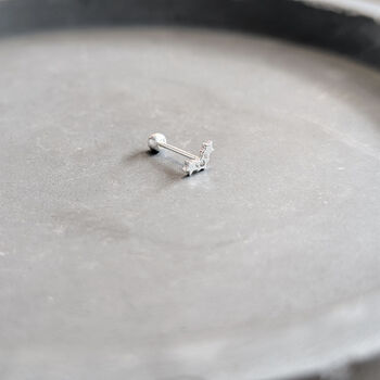 Sterling Silver Triple Star Helix Stud Earring, 2 of 7